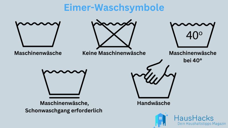 Wäsche waschen Symbole: Eimer
